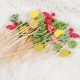  100 Stück Obst Flamingo Blatt Zahnstocher Dessert Salat Cocktail Pick