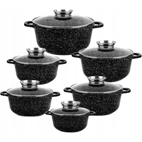  Edel-Hoff MARBLE Aluminium-Topf-Set, 11-tlg.