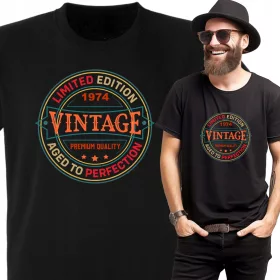    Geburtstags-T-Shirt 50 40 30 Geschenk für Papa Ehemann Kerl 1974 Vintage
