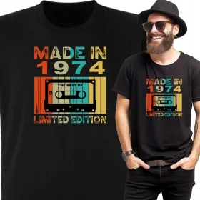    Geburtstags-T-Shirt 50 40 30 Geschenk für Papa Ehemann Kerl 1974 Kassette
