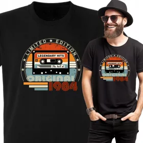    Geburtstags-T-Shirt 40 50 30 Geschenk für Papa Ehemann 1984 Vintage Kassette