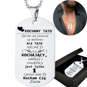    Hundemarken-Halskette mit Widmung für Papa, liebes Papa-Geschenk