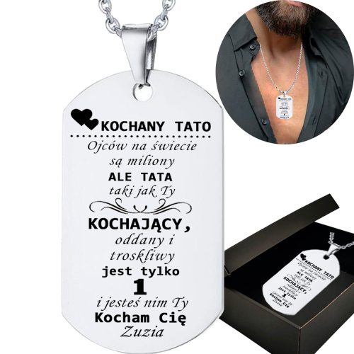  Hundemarken-Halskette mit Widmung für Papa, liebes Papa-Geschenk