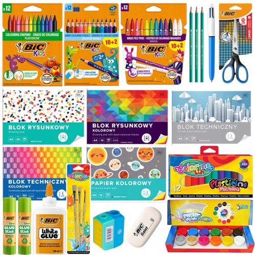  MEGA-SET SCHULLAYET FÜR DIE KLASSEN 1-3, BIC, XXL, 78 ELEMENTE