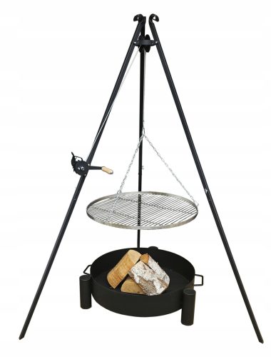  Dreibeingrill Garten faltbar Edelstahlrost Feuerrolle