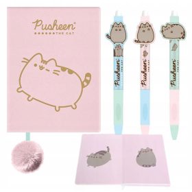    Notizbuch A5 St. Majewski Pusheen Shades of pink + 3× Pusheen automatisch löschbarer Stift 1 Stk