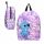  Lilo & Stitch Vadobag Kindergartenrucksack mit mehreren Fächern für Mädchen. Lilatöne