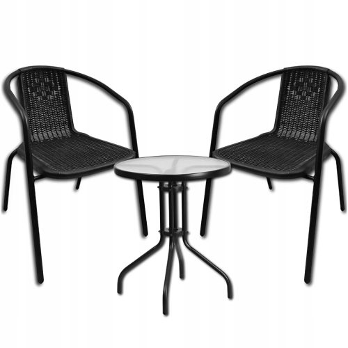  Saska Garden Metallgrau Gartenmöbel-Set, 3-teilig.