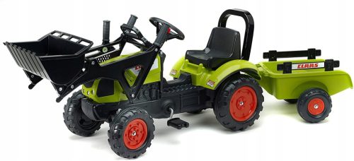  FALK Green Claas Traktor mit Anhänger und Tretschaufel für 2 Jahre