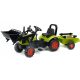  FALK Green Claas Traktor mit Anhänger und Tretschaufel für 2 Jahre