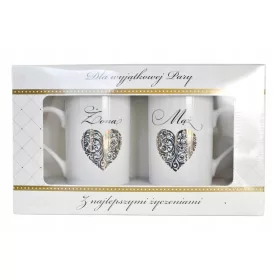    SET MIT 2 BECHERN FÜR EIN EINZIGARTIGES PAAR, EHEMANN, EHEFRAU Q699