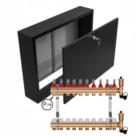    Verteiler für Fußbodenheizung 10 + ANSCHLÜSSE + OBERFLÄCHENKASTENTEIL