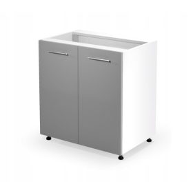    Halmar weißer Küchenschrank 52 x 80 x 82 cm, Frontfarbe: Grau