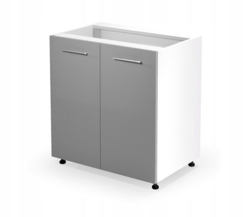  Halmar weißer Küchenschrank 52 x 80 x 82 cm, Frontfarbe: Grau