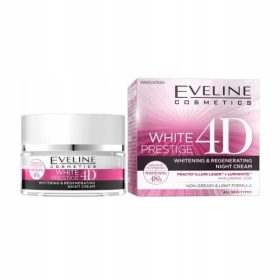    Eveline Cosmetics White Prestige 4D 0 SPF Nachtcreme gegen Unreinheiten für das Gesicht 50 ml