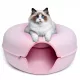  LED-KATZENTUNNEL RUNDES DONUTHAUS 60 CM ROSA