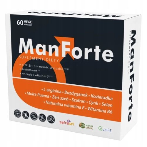 ManForte Kapseln für Männer - Nahrungsergänzungsmittel mit L-Arginin und Pflanzenextrakten