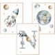  Set mit 3 A3-Postern „Weltraumplaneten“, Name des Kindes