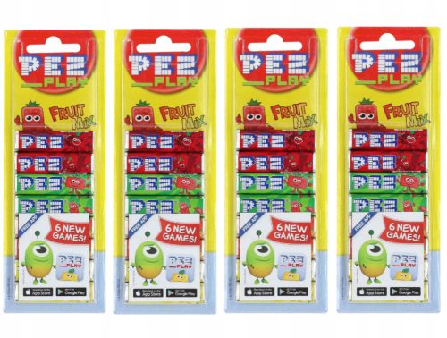 PEZ Bonbons Nachfüllpack 4 x 68g – Vier köstliche Fruchtgeschmacksrichtungen