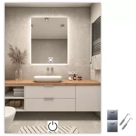  LED-SPIEGEL 80x90 cm TOUCH LED MIT TOUCH-SCHALTER FREESIA