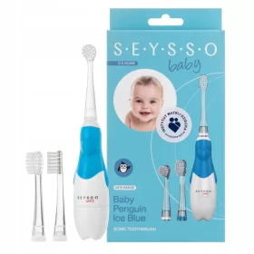  Seysso Baby Penguin Ice Blue Schallzahnbürste, 3 Spitzen