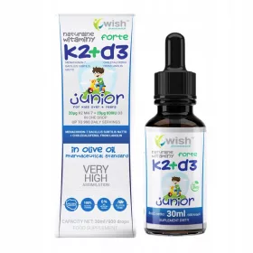   WISH Naturvitamin K2 MK-7 + D3 Forte - Flüssigtropfen für Kinder, 30 ml
