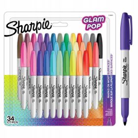  Sharpie Fine Glam Pop Permanentmarker, 34 Farben