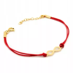  Infinity-Armband aus Silber an einer Schnur, 925