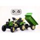  TRAKTOR mit BATTERIE-ANHÄNGER 2x MOTOR FERNBEDIENUNG MELODIEN LICHTER ANHÄNGER