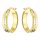 GOLD-OHRRINGE pr. 585 zweifarbige Diamantscheiben innen aus 14 Karat