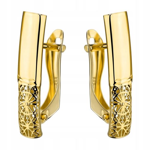  GOLD OHRRINGE Englisch pr. 585 GLATT mit durchbrochener Verzierung 14k