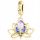  925 Gold Charms 925 Hängende Lotusblume Bunte Lilie Kristall Anhänger