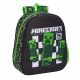  Minecraft Safta Kindergartenrucksack mit einem Fach für Jungen und Mädchen, Schwarz, Grüntöne