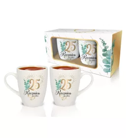 Set mit 2 Tassen – 25. Hochzeitstag