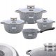  TÖPFE-SET AUS MARMOR, TÖPFE, FRY-FRY-SET, INDUKTION, GAS