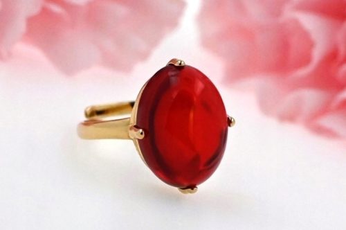  Ring aus baltischem Bernstein, vergoldetes 925er Silber