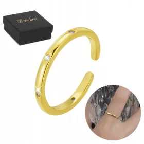    Goldring aus 925er Silber mit kubischen Zirkonen, verstellbare Silberringe