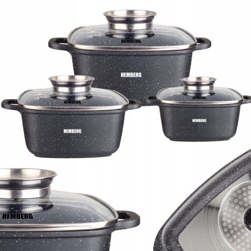  TÖPFE-SET AUS MARMOR, TÖPFE-SET, INDUKTIONSGAS