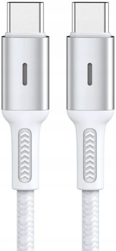  Korgy CCW12 USB-C – USB-C-Kabel 60 W, 1,2 m, weißes Nylon, Schnellladung