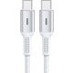  Korgy CCW12 USB-C – USB-C-Kabel 60 W, 1,2 m, weißes Nylon, Schnellladung