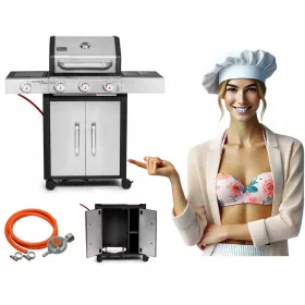  ACTIVA GASGRILL QUATRO INOX 3+1 GUSSEISENROST