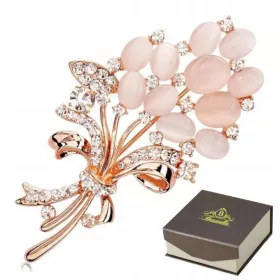  BLUMEN-CIN-BROSCHE MIT ZIRKONIA