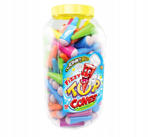 Johny Bee Top Cones - 75 Bunte Lutscher in Eisform mit Orangenfüllung, 937g