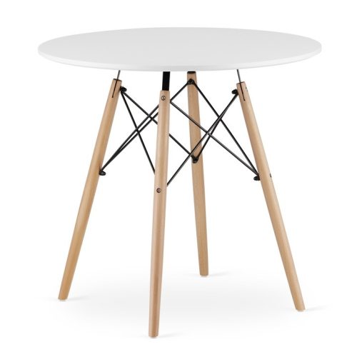 ModernHome Tisch 51997090 rund 80 x 80 x 75,5cm weiß