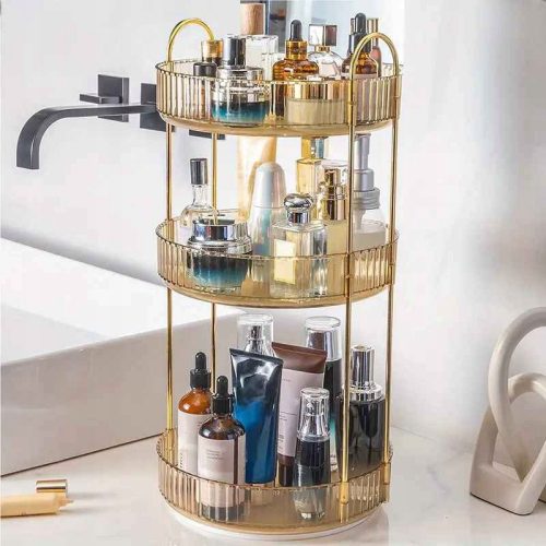  Rotierender Organizer für Kosmetik, Schmuck, Parfums, Pinsel, Goldplättchen