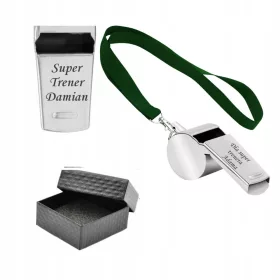    GESCHENK für einen Lehrer zum Jahresende. Metallpfeife mit Gravur
