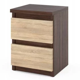  Nachttisch mit 2 Schubladen, TV-Tisch, WENGE SONOMA EICHE