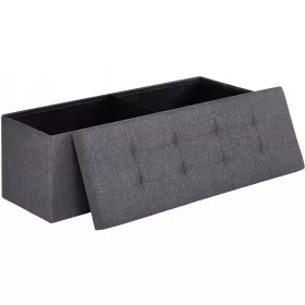  Songmics LSF77K gepolsterter Sitzpouf 110x38x38 cm grau