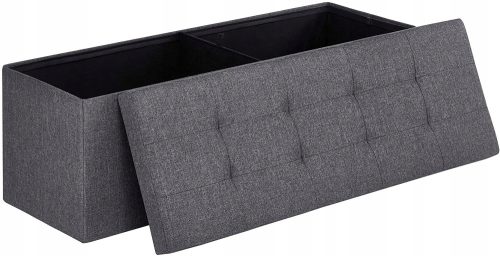  Songmics LSF77K gepolsterter Sitzpouf 110x38x38 cm grau