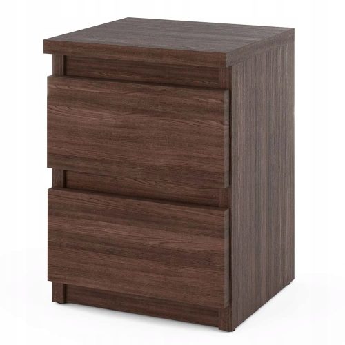  Nachttisch, 2 Schubladen, Kommode, Wenge-Eiche